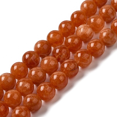 Natural Dyed White Jade Beads Strands G-M402-C03-08-1