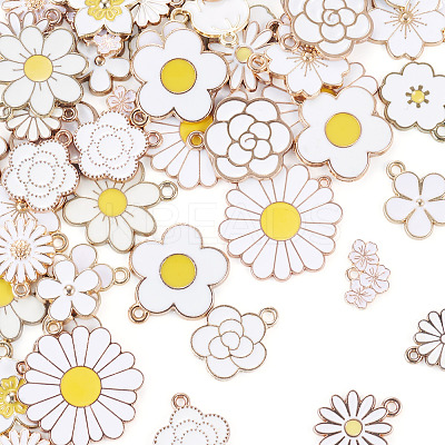 64Pcs 16 Styles Alloy Enamel Pendants ENAM-TA0004-13-1