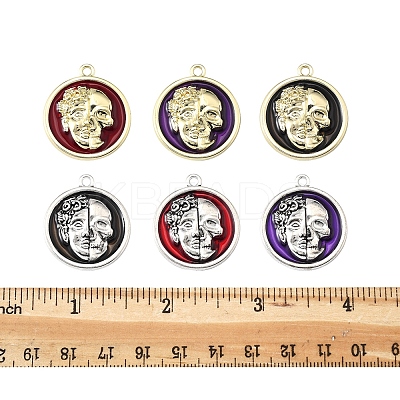 12Pcs 6 Colors Alloy Enamel Pendants FIND-FS0003-81-1