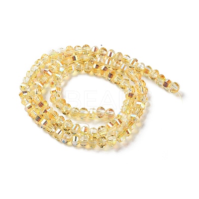 Transparent Electroplate Glass Beads Strands GLAA-Q099-H01-14-1