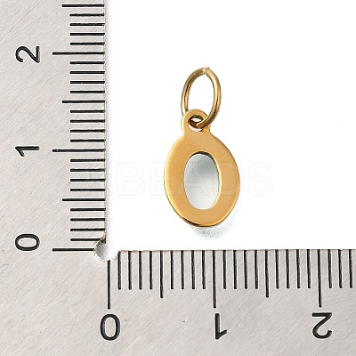 Ion Plating(IP) 304 Stainless Steel Enamel Alphabet Charms STAS-F308-02G-O-1