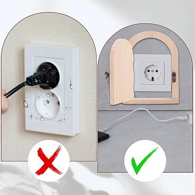 2Pcs Wooden Switch Outlet Cover AJEW-GA0008-85-1