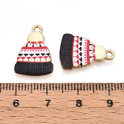 Winter Theme Printed Alloy Pendants PALLOY-H127-03G-1