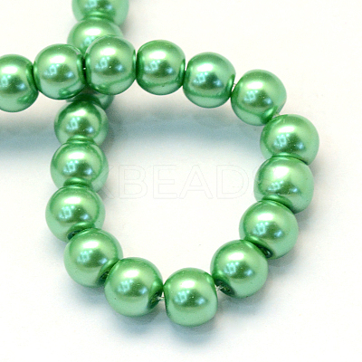 Baking Paint Pearlized Glass Pearl Round Bead Strands HY-Q003-10mm-69-1