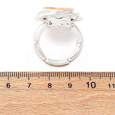 Zinc Alloy & Enamel Stretch Finger Rings for Women RJEW-M101-01C-G-1