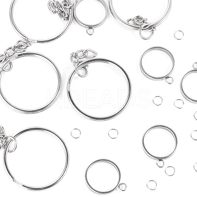 5Pcs 304 Stainless Steel Open Back Bezel Pendants STAS-TAD0001-01D-1