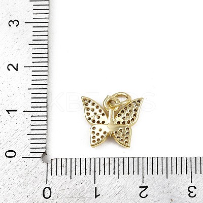 Brass Micro Pave Cubic Zirconia Charms KK-D409-37G-A-1