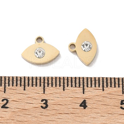304 Stainless Steel with Rhinestone Pendants STAS-Z184-06G-1