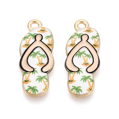 Alloy Enamel Pendants ENAM-T022-39KCG-01-1