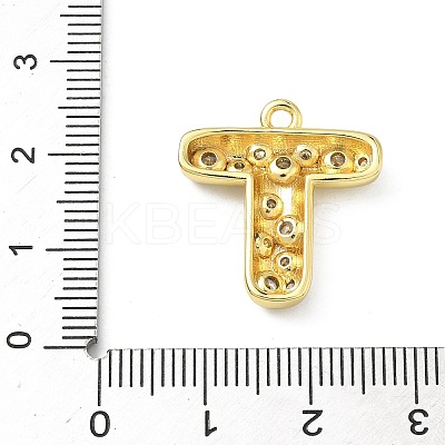 Brass Micro Pave Clear Cubic Zirconia Pendants KK-I476-02G-T-1