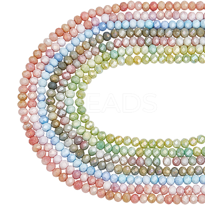7 Strands 7 Colors Ombre Effect Dyed Glass Beads Strands GLAA-ME0001-08-1