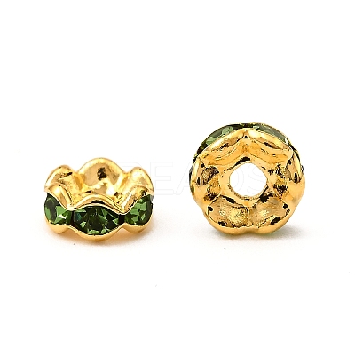 Brass Grade A Rhinestone Spacer Beads RSB028NF-10G-1