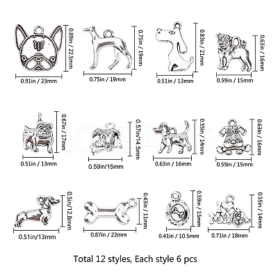 Tibetan Style Alloy Puppy Pendants TIBEP-SC0001-41AS-1