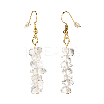 Natural Quartz Chip Beaded Dangle Earrings EJEW-JE04788-03-1
