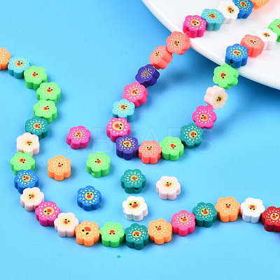 Handmade Polymer Clay Beads Strands CLAY-T020-03-1