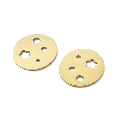 304 Stainless Steel Laser Cut Hollow Flower Connector Charms STAS-M111-07G-1
