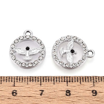 Rack Plating Alloy Rhinestone Pendants PALLOY-T091-22M-P-1