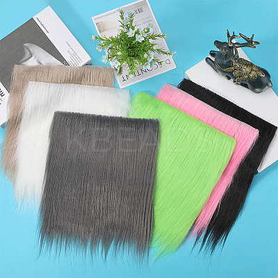 Faux Fur Squares Fabric LS-BJEW-WH0515-11D-1