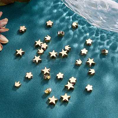 30Pcs 3 Style Brass Beads KK-SZ0001-54-1
