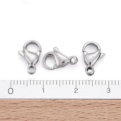 Tarnish Resistant 304 Stainless Steel Lobster Claw Clasps STAS-AB11-1