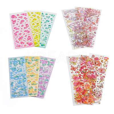 8 Styles Laser PVC Stickers AJEW-TA0001-56-1