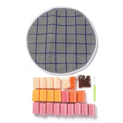 Flat Round Latch Hook Rug Kit DIY-I087-05-1