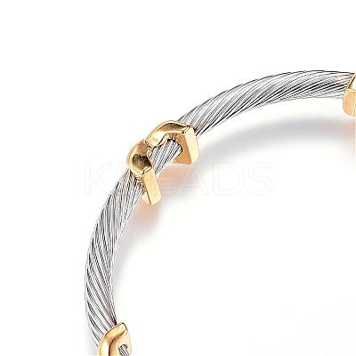 316 Surgical Stainless Steel Torque Cuff Bangles BJEW-D437-A10-1