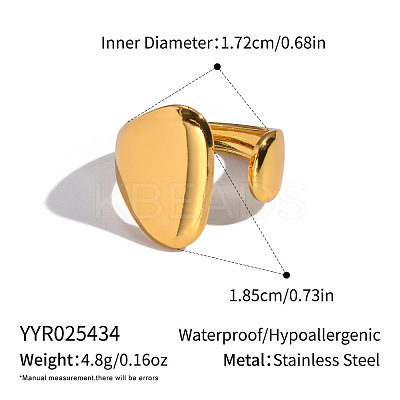 304 Stainless Steel Cuff Open Rings for Women LS-YO3439-1