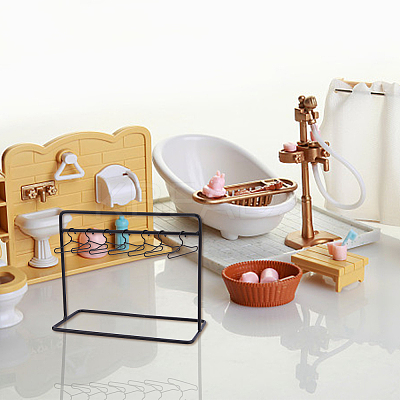 Iron Doll Clothes Rack & Hangers DJEW-FH0001-17A-1