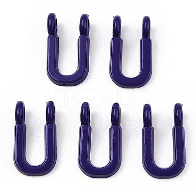 Rack Plating Spray Painted Alloy 2-Loop Link Pendants PALLOY-N176-01U-1
