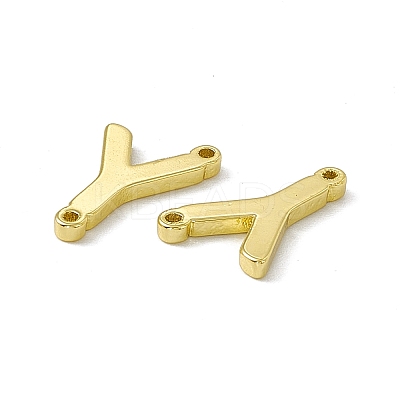 Rack Plating Brass Letter Connector Charms KK-C007-38G-Y-1