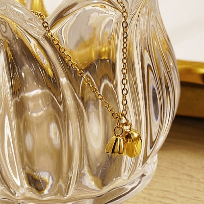 Lotus Pod 304 Stainless Steel Pendant Necklaces for Women TL8108-1-1