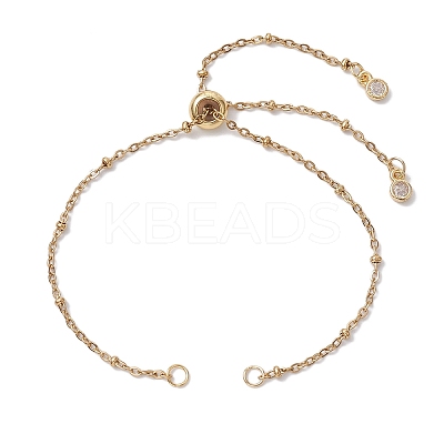 2Pcs 2 Colors 304 Stainless Steel Satellite Chain Bracelet Slider Making AJEW-JB01242-1