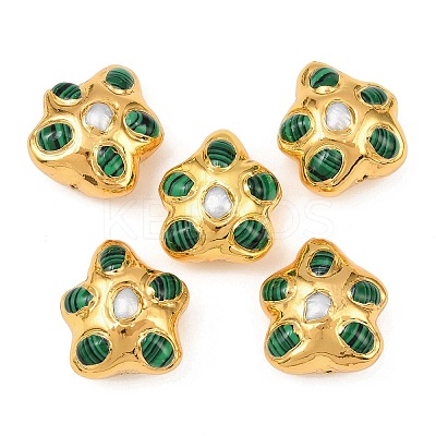 Natural Pearl & Synthetic Malachite Pendants KK-H516-11G-1
