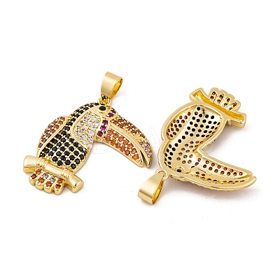 Brass Micro Pave Cubic Zirconia Pendants KK-E108-35G-1
