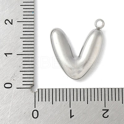 304 Stainless Steel Initial Pendants STAS-S186-12V-P-1