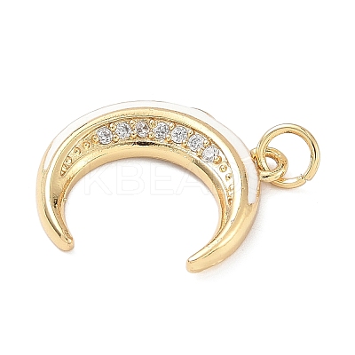 Brass Micro Pave Cubic Zirconia Pendants KK-D357-49G-1
