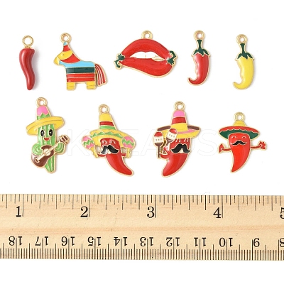 30Pcs 9 Styles Alloy Enamel Pendants FIND-FS0004-26-1