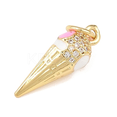 Brass Micro Pave Cubic Zirconia Pendants KK-H525-07G-1