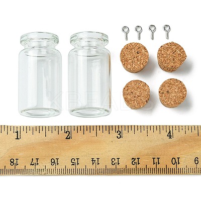 8Pcs Glass Jar Glass Bottles with Cork Stopper AJEW-FS0001-10-1