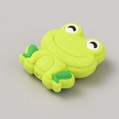 Frog Food Grade Eco-Friendly Silicone Focal Beads LS-SIL-WH0006-29F-1