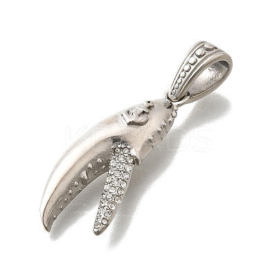 316L Stainless Steel Micro Pave Clear Cubic Zirconia Pendants STAS-S160-01P-1