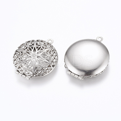 316 Stainless Steel Diffuser Locket Pendants STAS-G146-15P-01-1