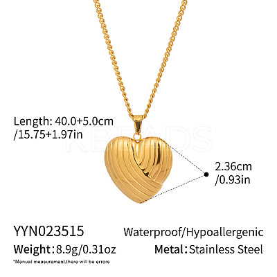 Sweet Design 304 Stainless Steel Heart Pendant Necklaces DY4160-10-1