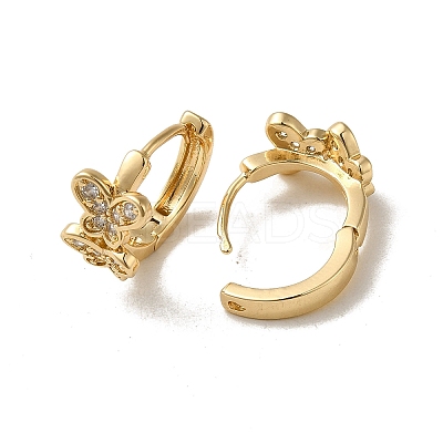 KC Gold Plated Brass Micro Pave Cubic Zirconia Hoop Earring EJEW-L271-01KCG-09-1