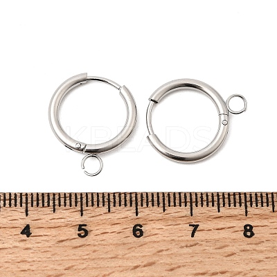 Stainless Steel Huggie Hoop Earring Findings STAS-J400-36B-P-1