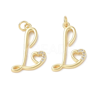 Eco-Friendly Rack Plating Brass Micro Pave Cubic Zirconia Pendants KK-F845-31G-1