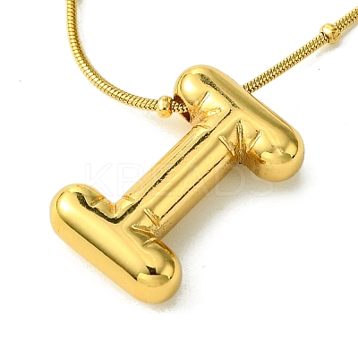 Ion Plating(IP) Initial Letter 304 Stainless Steel Pendant Necklace NJEW-R265-05G-I-1