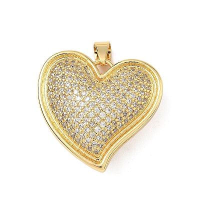 Brass Micro Pave Cubic Zirconia Pendants KK-D426-21F-G-1