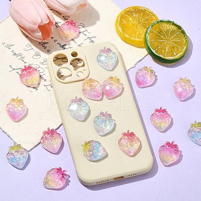 25Pcs 5 Colors Transparent Resin Fruit Decoden Cabochons RESI-CJ0004-16-1